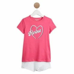 Bon marché 🌟 IN EXTENSO Ensemble T-shirt Manches Courtes + Short Fille 😉