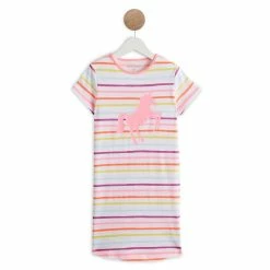 Les meilleures critiques de 🧨 IN EXTENSO Chemise De Nuit à Rayures Licorne Fille 💯