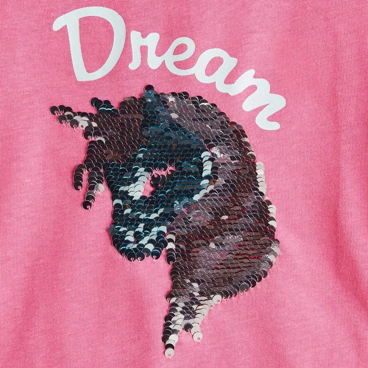 Promo 🥰 IN EXTENSO Pyjashort Licorne à Sequins Fille 🔥 4 Promo 🥰 IN EXTENSO Pyjashort Licorne à Sequins Fille 🔥 – Image 2