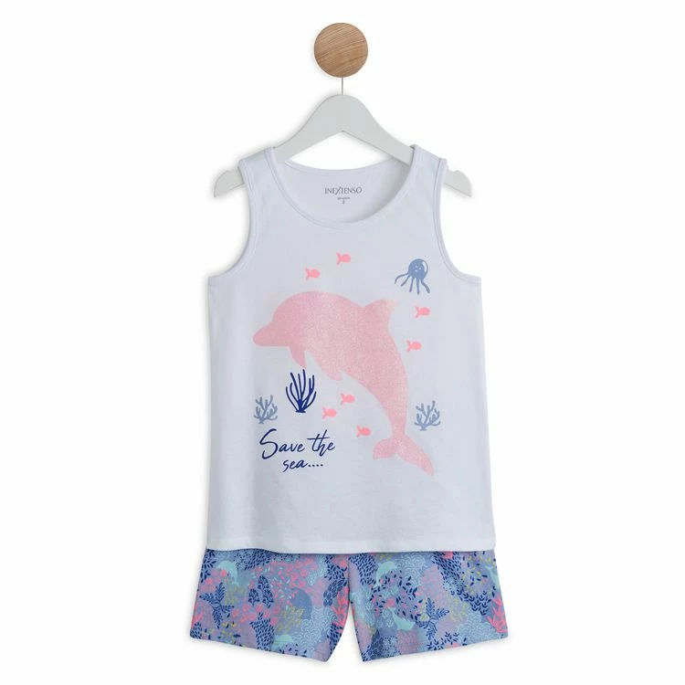 Promo ⭐ IN EXTENSO Pyjashort Dauphin Fille 🔥 3 Promo ⭐ IN EXTENSO Pyjashort Dauphin Fille 🔥