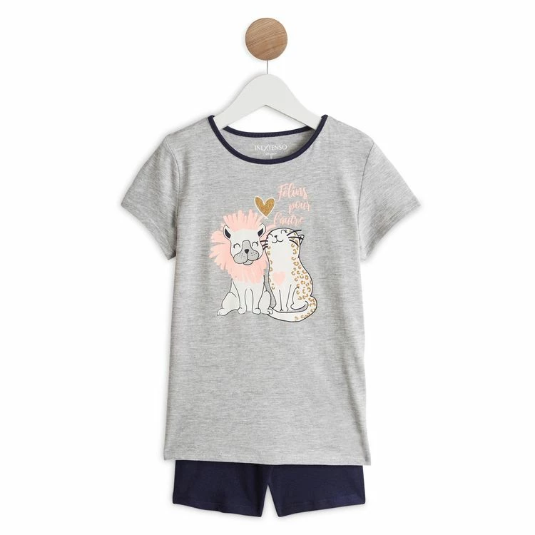 Promo 🎁 IN EXTENSO Pyjashort Félin Fille 🧨 3 Promo 🎁 IN EXTENSO Pyjashort Félin Fille 🧨