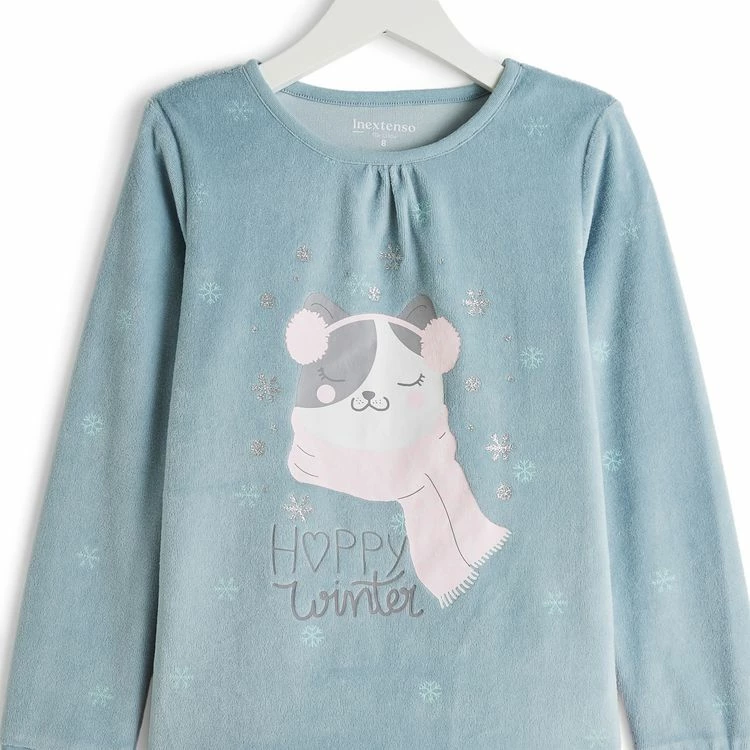 Sortie 👏 IN EXTENSO Pyjama Velours Chat Fille 🛒 4 Sortie 👏 IN EXTENSO Pyjama Velours Chat Fille 🛒 – Image 2