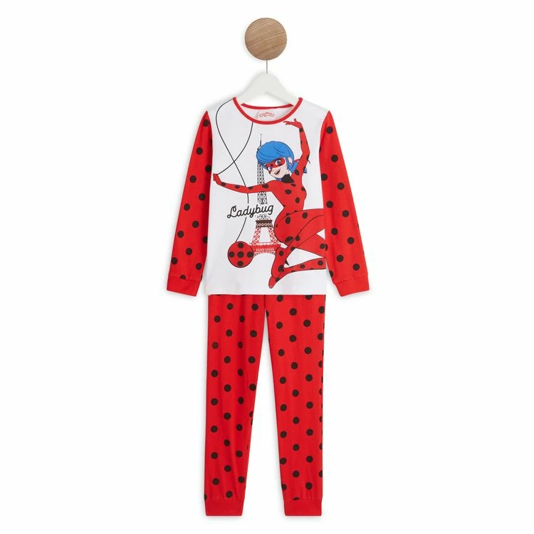 Bon marché 👍 Miraculous Pyjama Lady Bug Fille 🎁 3 Bon marché 👍 Miraculous Pyjama Lady Bug Fille 🎁