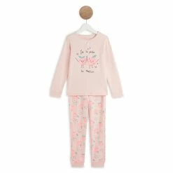 Nouveau 🌟 IN EXTENSO Ensemble Pyjama Pêches Coton Bio Fille ⌛