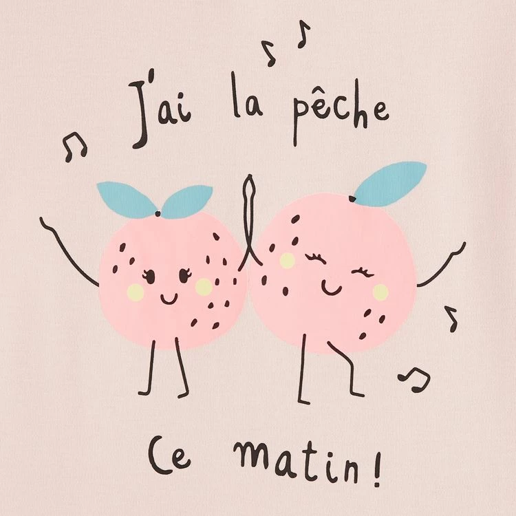 Nouveau 🌟 IN EXTENSO Ensemble Pyjama Pêches Coton Bio Fille ⌛ 4 Nouveau 🌟 IN EXTENSO Ensemble Pyjama Pêches Coton Bio Fille ⌛ – Image 2