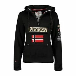 Budget 😀 GEOGRAPHICAL NORWAY Sweat Noir Fille Geographical Norway Gymclass New 🎁