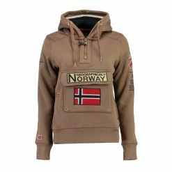 Top 10 👏 GEOGRAPHICAL NORWAY Sweat Taupe Fille Geographical Norway Gymclass New 🌟