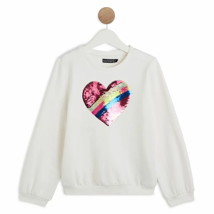 Acheter 🎉 IN EXTENSO Sweat Manches Longues Col Rond Coeur à Sequins Fille 🔥 3 Acheter 🎉 IN EXTENSO Sweat Manches Longues Col Rond Coeur à Sequins Fille 🔥