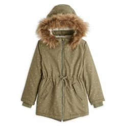 Promo 🎁 IN EXTENSO Parka à Capuche Doublée Sherpa à Pois Fille 🌟