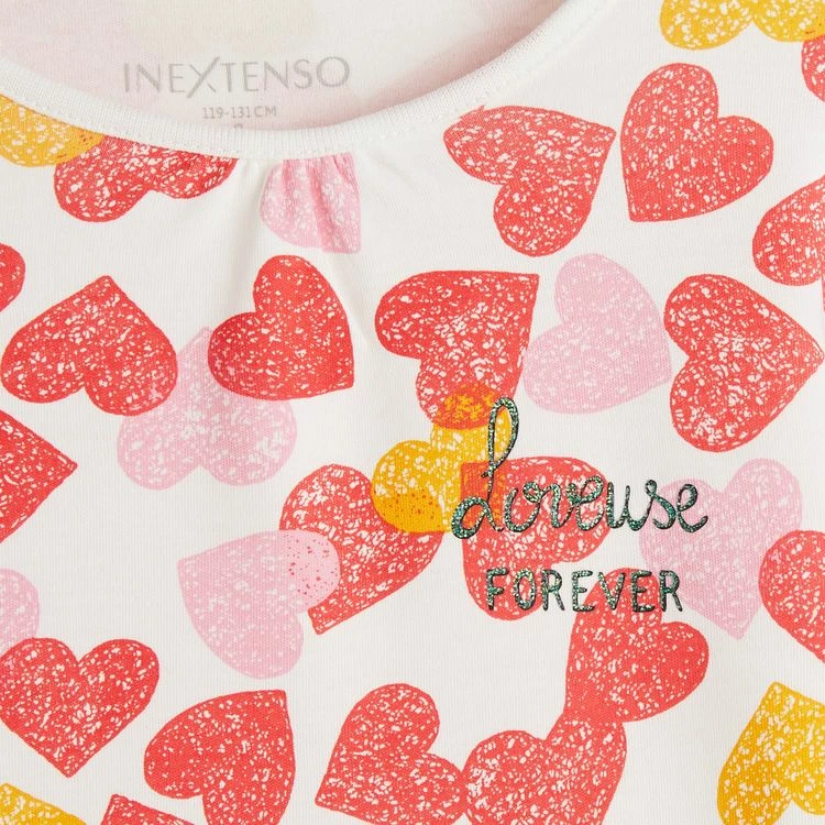 Sortie 👍 IN EXTENSO Ensemble Pyjama Cœurs Coton Bio Fille ⭐ 4 Sortie 👍 IN EXTENSO Ensemble Pyjama Cœurs Coton Bio Fille ⭐ – Image 2