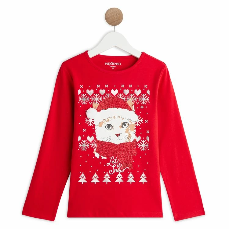 Budget 🥰 IN EXTENSO T-shirt Manches Longues Père Noël Fille ❤️ 4 Budget 🥰 IN EXTENSO T-shirt Manches Longues Père Noël Fille ❤️ – Image 2