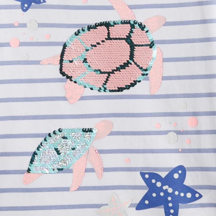 Vente flash 🧨 IN EXTENSO T-shirt Manches Courtes Rayés à Sequins Fille 🔥 4 Vente flash 🧨 IN EXTENSO T-shirt Manches Courtes Rayés à Sequins Fille 🔥 – Image 2