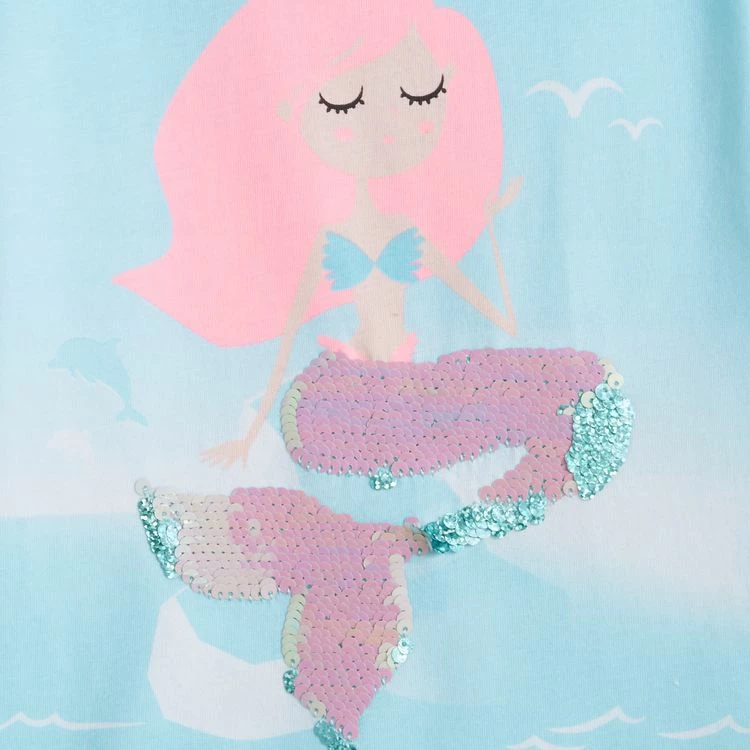 Top 10 🔔 IN EXTENSO T-shirt Manches Courtes à Sequins Sirène Fille 😀 4 Top 10 🔔 IN EXTENSO T-shirt Manches Courtes à Sequins Sirène Fille 😀 – Image 2