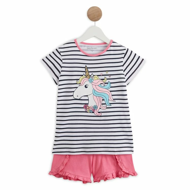 Meilleure vente 🤩 IN EXTENSO Pyjashort à Rayures Licorne Fille ⌛ 3 Meilleure vente 🤩 IN EXTENSO Pyjashort à Rayures Licorne Fille ⌛