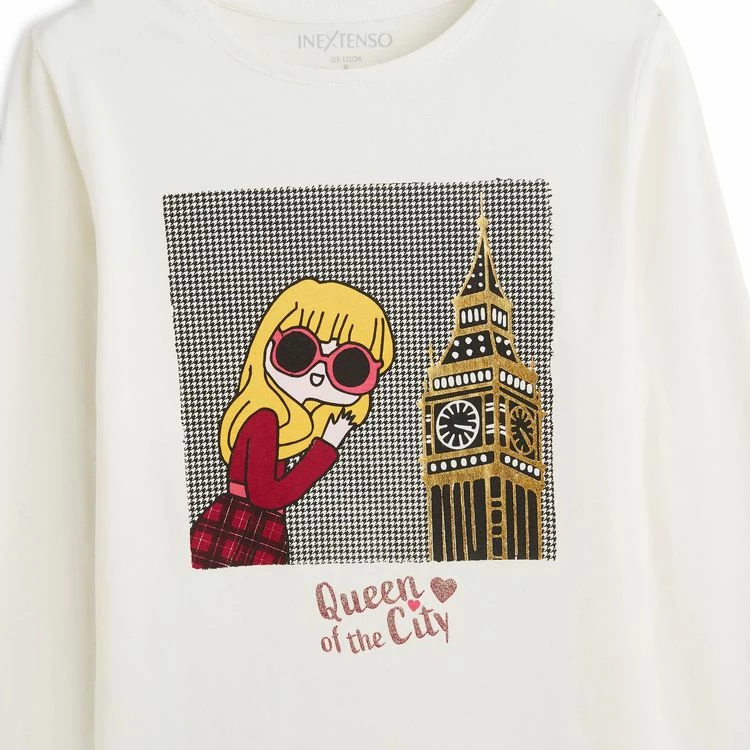 Tout neuf 🔔 IN EXTENSO T-shirt Manches Longues Fille 👍 4 Tout neuf 🔔 IN EXTENSO T-shirt Manches Longues Fille 👍 – Image 2