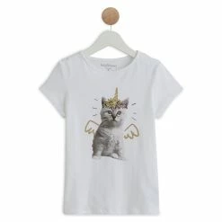 Vente flash 👍 IN EXTENSO T-shirt Manches Courtes Chat Fille 🤩