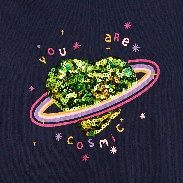 Promo 🔥 IN EXTENSO T-shirt Manches Longues Coeur à Sequins Réversibles Fille 😀 4 Promo 🔥 IN EXTENSO T-shirt Manches Longues Coeur à Sequins Réversibles Fille 😀 – Image 2