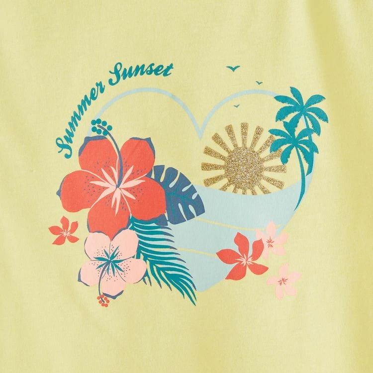 Offres 👍 IN EXTENSO T-shirt Manches Courtes à Fleurs Fille ✔️ 4 Offres 👍 IN EXTENSO T-shirt Manches Courtes à Fleurs Fille ✔️ – Image 2