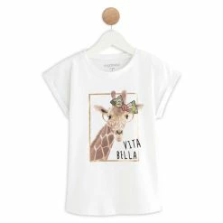 Meilleure affaire ❤️ IN EXTENSO T-shirt Manches Courtes Girafe Fille 🧨