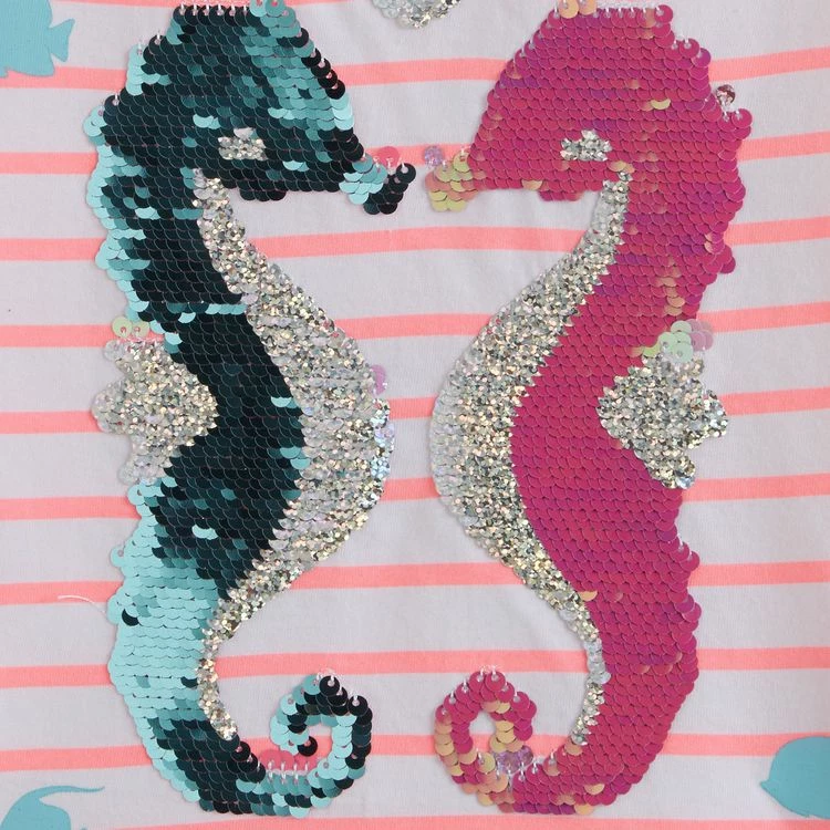 Offres ⌛ IN EXTENSO T-shirt Manches Courtes Rayés à Sequins Papillon Fille 👍 4 Offres ⌛ IN EXTENSO T-shirt Manches Courtes Rayés à Sequins Papillon Fille 👍 – Image 2