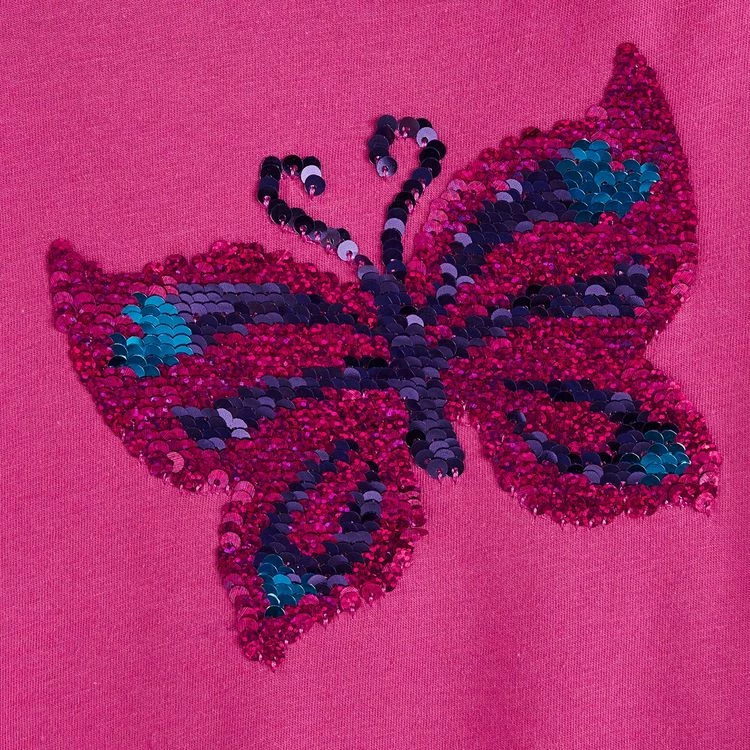 Promo 🧨 IN EXTENSO T-shirt Manches Courtes à Sequins Reversibles Papillon Fille ✨ 4 Promo 🧨 IN EXTENSO T-shirt Manches Courtes à Sequins Reversibles Papillon Fille ✨ – Image 2