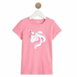 Le moins cher 💯 IN EXTENSO T-shirt Manches Courtes à Sequins Réversibles Licorne Fille 😀