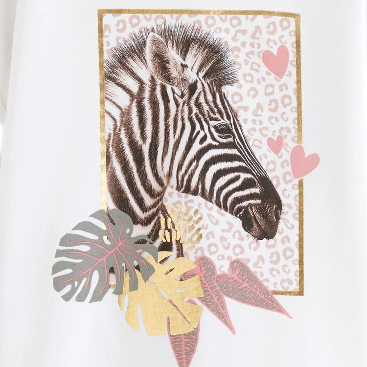 Tout neuf 😀 IN EXTENSO T-shirt Manches Courtes Zèbre Fille 👏 4 Tout neuf 😀 IN EXTENSO T-shirt Manches Courtes Zèbre Fille 👏 – Image 2