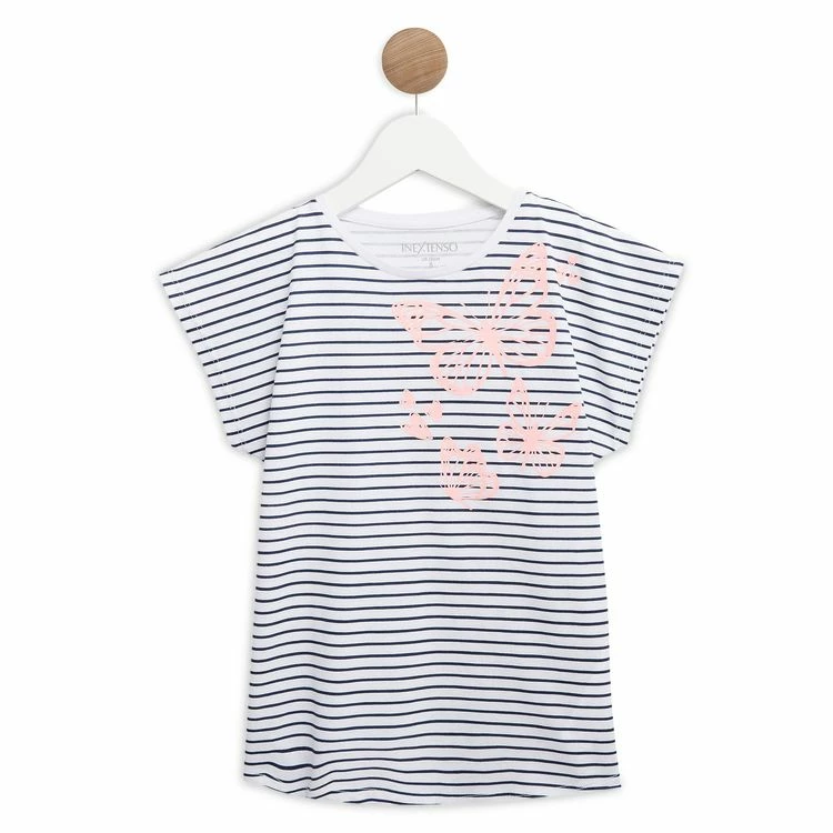 Tout neuf 🔥 IN EXTENSO T-shirt Manches Courtes à Rayures Fille 💯 3 Tout neuf 🔥 IN EXTENSO T-shirt Manches Courtes à Rayures Fille 💯