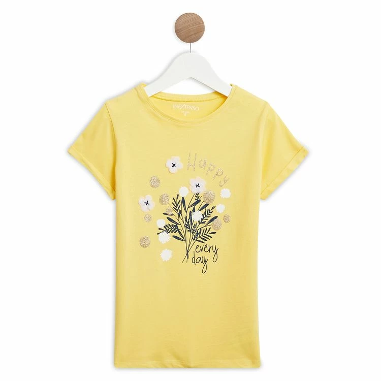 Le moins cher 🧨 IN EXTENSO T-shirt Manches Courtes Avec Fleurs Fille ✔️ 3 Le moins cher 🧨 IN EXTENSO T-shirt Manches Courtes Avec Fleurs Fille ✔️