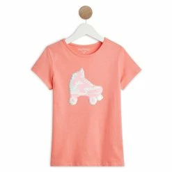 Top 10 😉 IN EXTENSO T-shirt Manches Courtes à Sequins Réversibles Rollers Fille 🎁