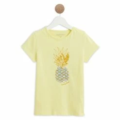Tout neuf 🧨 IN EXTENSO T-shirt Manches Courtes à Sequins Réversibles Ananas Fille 😍