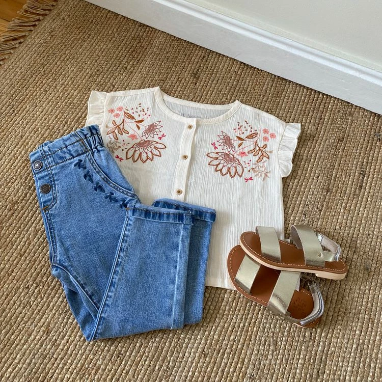 Remise 🎉 Petit Béguin Blouse Fille Mahonia ✨ 5 Remise 🎉 Petit Béguin Blouse Fille Mahonia ✨ – Image 3