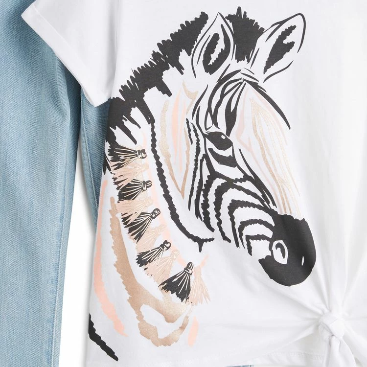 Top 10 👍 IN EXTENSO Ensemble T-shirt Manches Courtes + Jean Fille ✨ 4 Top 10 👍 IN EXTENSO Ensemble T-shirt Manches Courtes + Jean Fille ✨ – Image 2