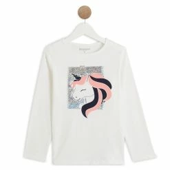 Promo ❤️ IN EXTENSO T-shirt Manches Longues à Sequins Papillons Fille ✔️