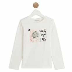 Bon marché ⭐ IN EXTENSO T-shirt Manches Longues Chat Collection Ado Fille ⌛