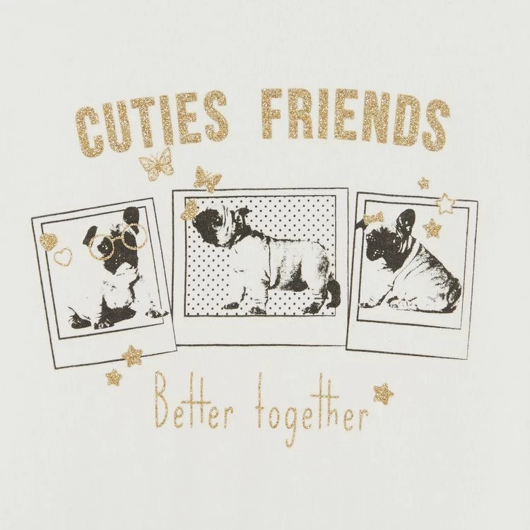 Budget 💯 IN EXTENSO T-shirt Manches Longues Chiens Fille 😀 4 Budget 💯 IN EXTENSO T-shirt Manches Longues Chiens Fille 😀 – Image 2