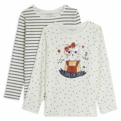 Bon marché ❤️ IN EXTENSO Lot De 2 T-shirt Manches Longues Fille 🔔