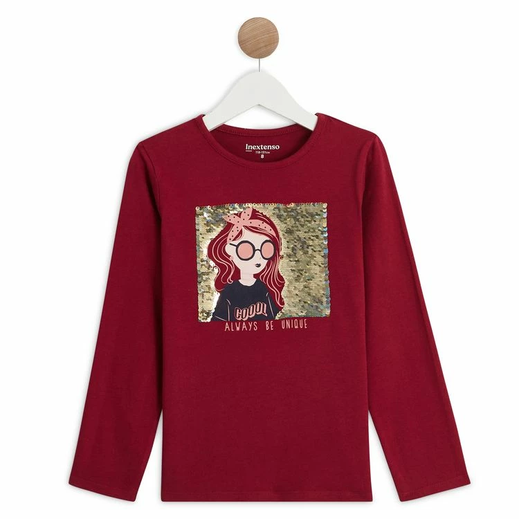 De gros 👍 IN EXTENSO T-shirt Manches Longues à Sequins Réversibles Fille 👏 3 De gros 👍 IN EXTENSO T-shirt Manches Longues à Sequins Réversibles Fille 👏