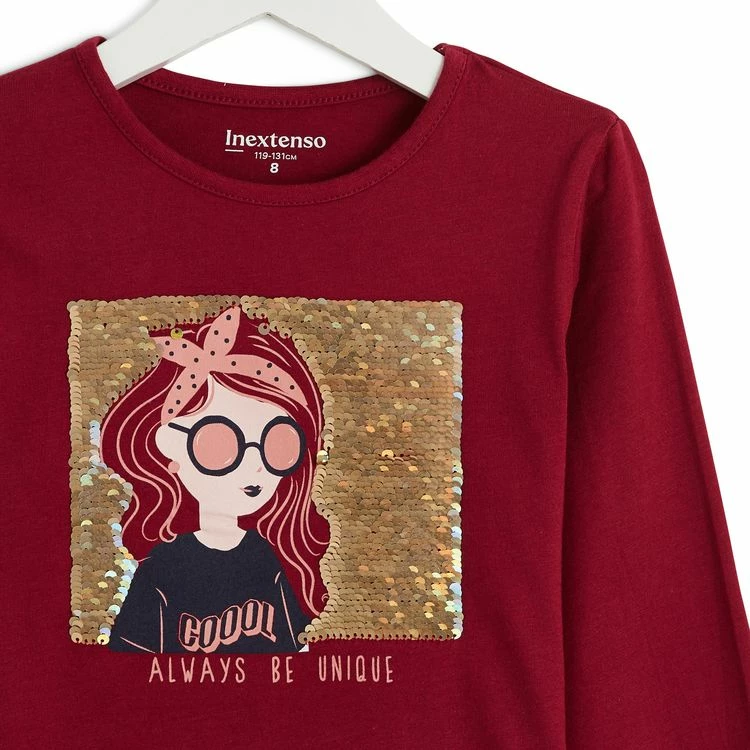 De gros 👍 IN EXTENSO T-shirt Manches Longues à Sequins Réversibles Fille 👏 4 De gros 👍 IN EXTENSO T-shirt Manches Longues à Sequins Réversibles Fille 👏 – Image 2