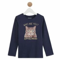 Remise ⭐ IN EXTENSO T-shirt Manches Longues Chat Fille ⭐