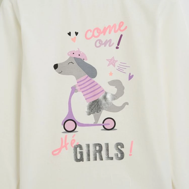 Le moins cher 🎁 IN EXTENSO T-shirt Manches Longues Chien Fille 👍 4 Le moins cher 🎁 IN EXTENSO T-shirt Manches Longues Chien Fille 👍 – Image 2