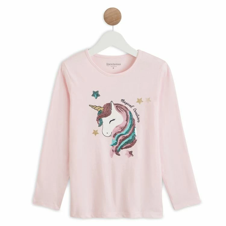 Sortie 🔔 IN EXTENSO T-shirt Manches Longues à Sequins Licorne Fille ⭐ 3 Sortie 🔔 IN EXTENSO T-shirt Manches Longues à Sequins Licorne Fille ⭐