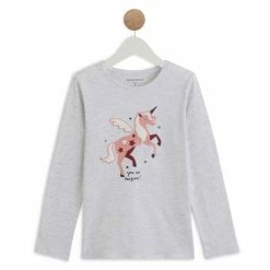 Meilleure vente 🛒 IN EXTENSO T-shirt Manches Longues Licorne Fille ✨