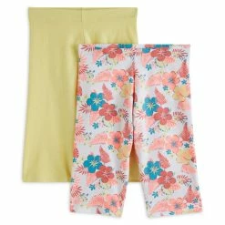 Nouveau ???? IN EXTENSO Lot De 2 Leggings Courts à Fleurs Fille ????